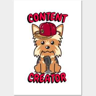 Cute yorkshire terrier is a content creator Posters and Art